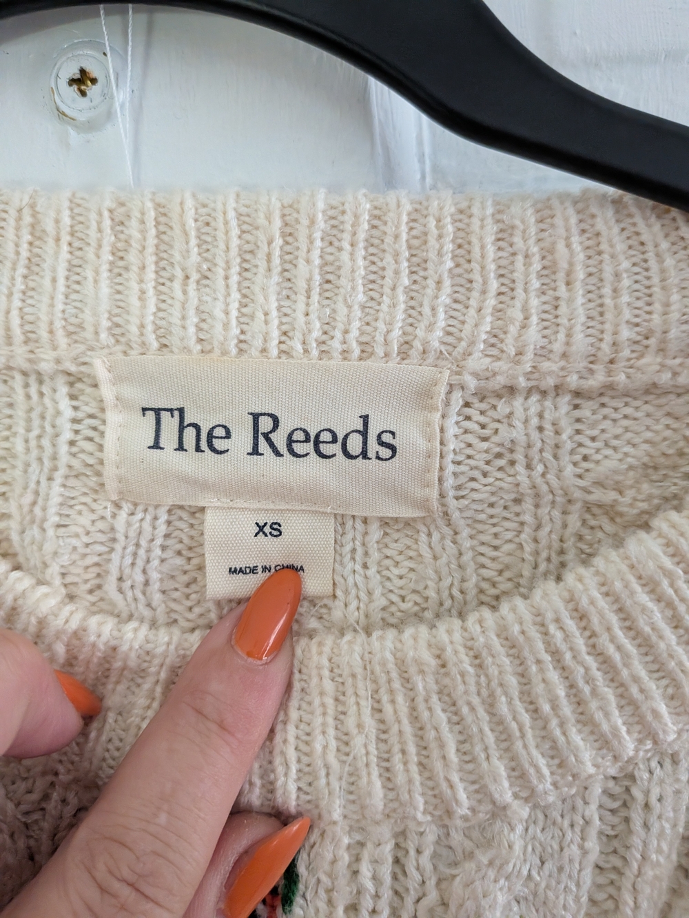 The Reeds Cream Cable Knit Multicolor Stripe Sweater XS - Picture 4 of 6